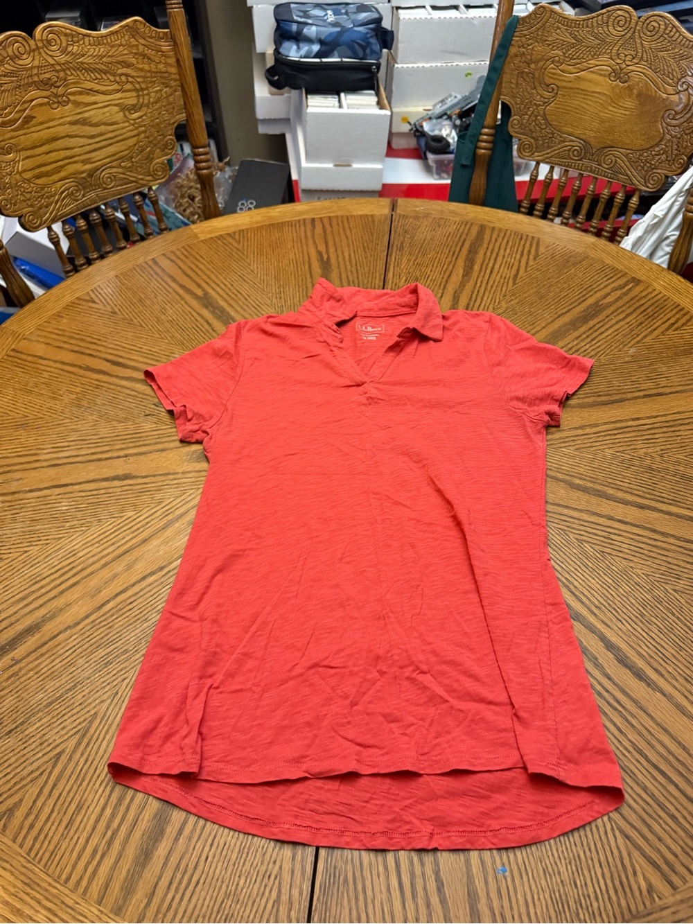 L.L. Bean Women’s Coral Red Short-Sleeve Polo